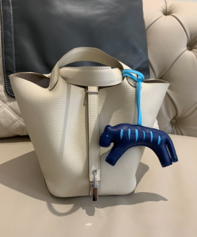 에르메스 피코탄 락18 화이트 은장 끌레망스 가죽